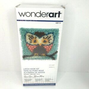 New Sealed Wonderart Owl Latch Hook Kit 12x12" Hoot Hoot #426112 Beginner Gift